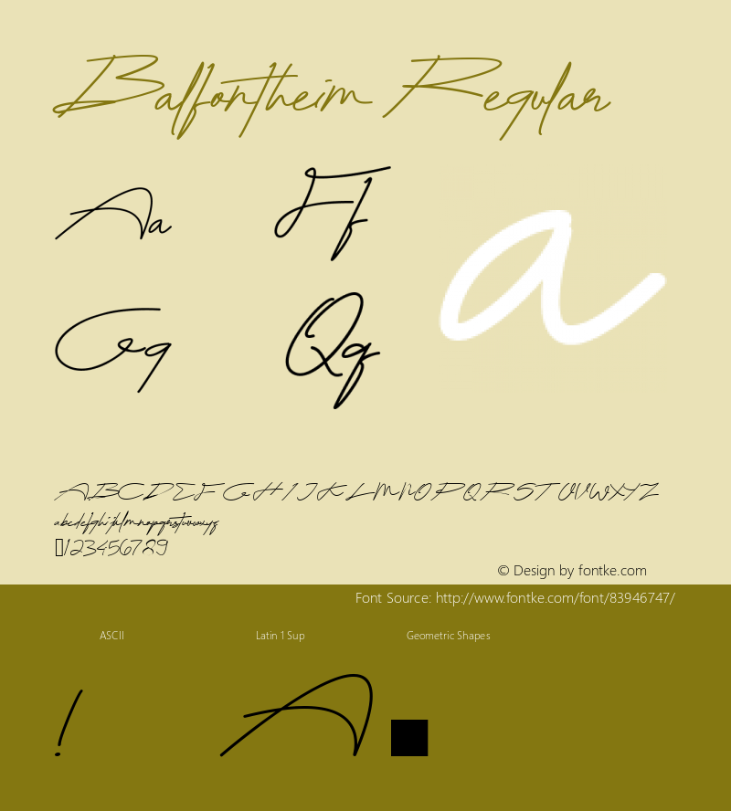 Balfontheim Regular Version 1.001;Fontself Maker 3.5.1图片样张