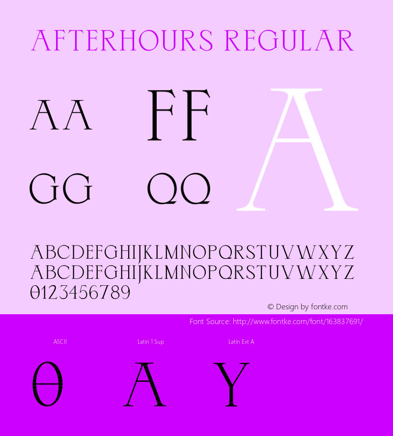 AFTERHOURS Version 1.002;Fontself Maker 3.4.0图片样张