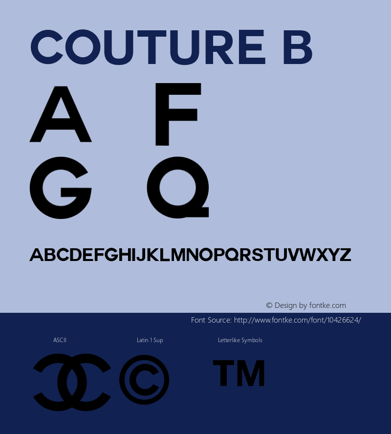 COUTURE Bold Version 1.000 2012 initial release图片样张