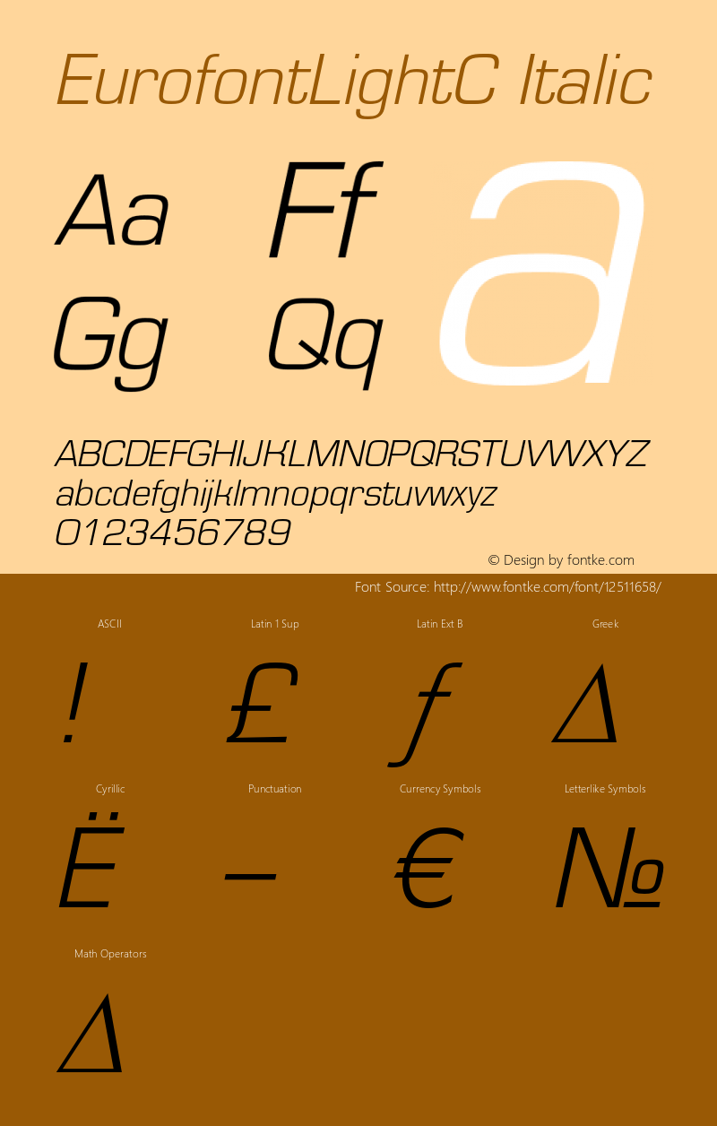 EurofontLightC Italic OTF 1.0;PS 001.000;Core 116;AOCW 1.0 161图片样张