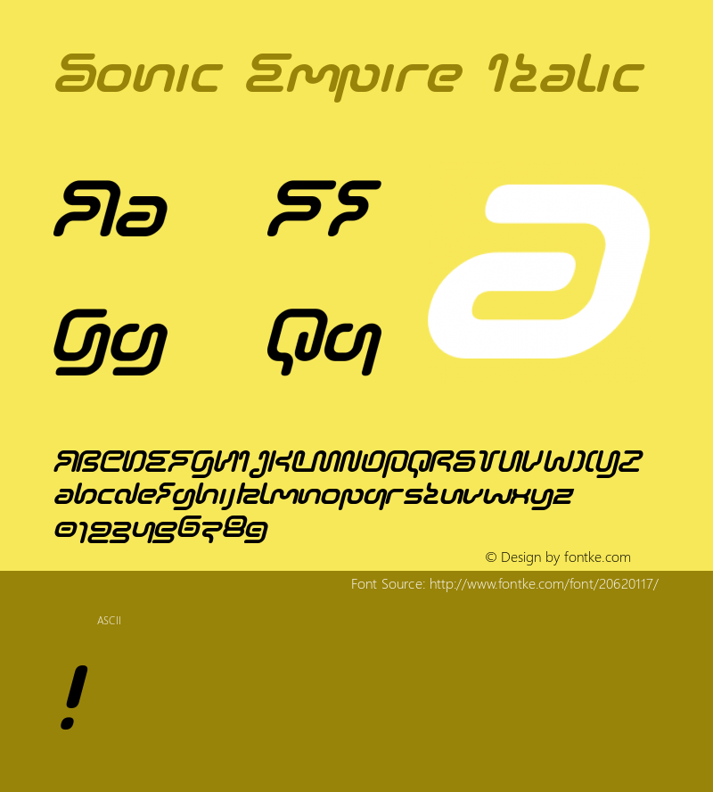 Sonic Empire Italic Version 1.0图片样张