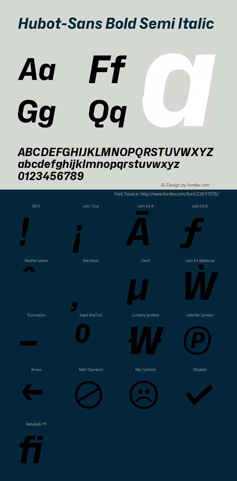 Hubot-Sans Bold Semi Italic Version 1.000图片样张