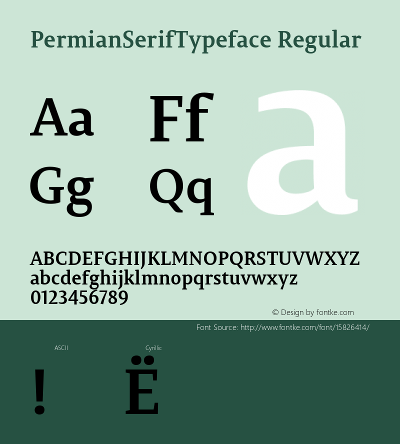 PermianSerifTypeface Regular Version 1.000; ttfautohint (v1.4.1)图片样张