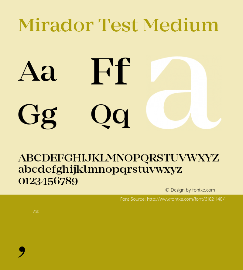 Mirador Test Medium Version 1.002;PS 001.002;hotconv 1.0.88;makeotf.lib2.5.64775图片样张