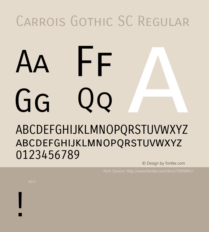 Carrois Gothic SC Regular Version 1.001; ttfautohint (v1.4.1)图片样张
