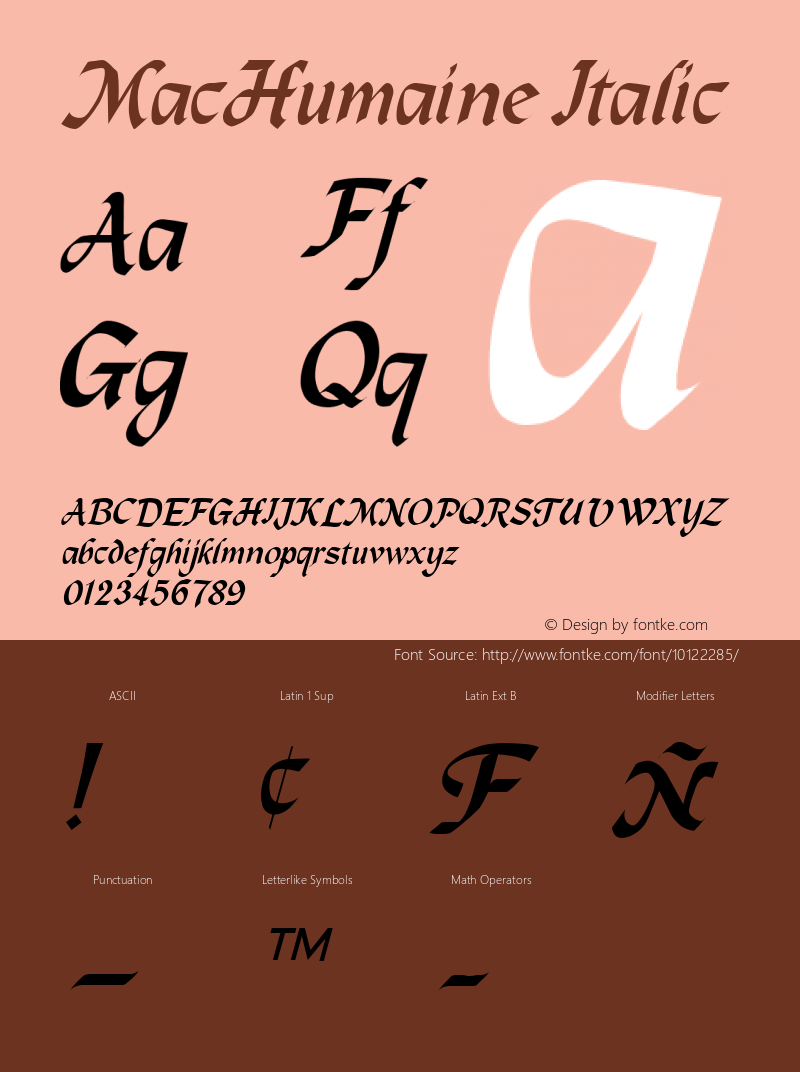 MacHumaine Italic 001.000图片样张