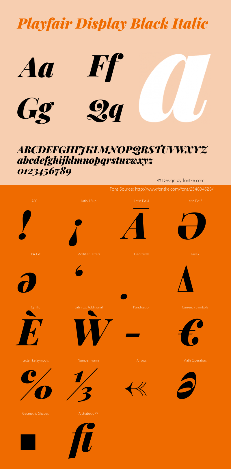 Playfair Display Black Italic Version 1.203图片样张