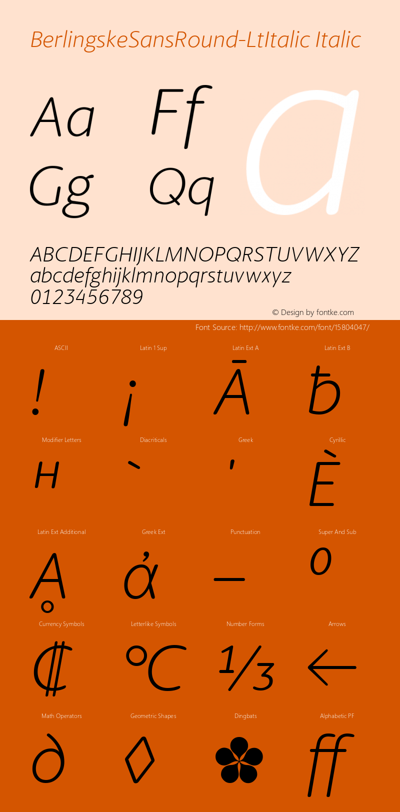 BerlingskeSansRound-LtItalic Italic Version 1.000图片样张