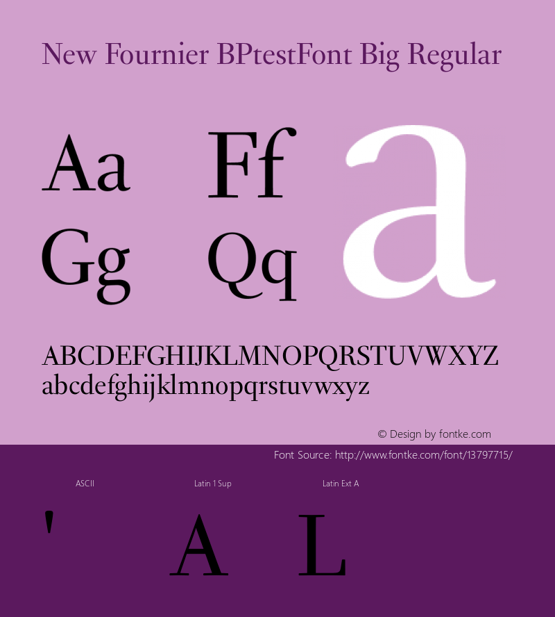 New Fournier BPtestFont Big Regular Version 1.0图片样张