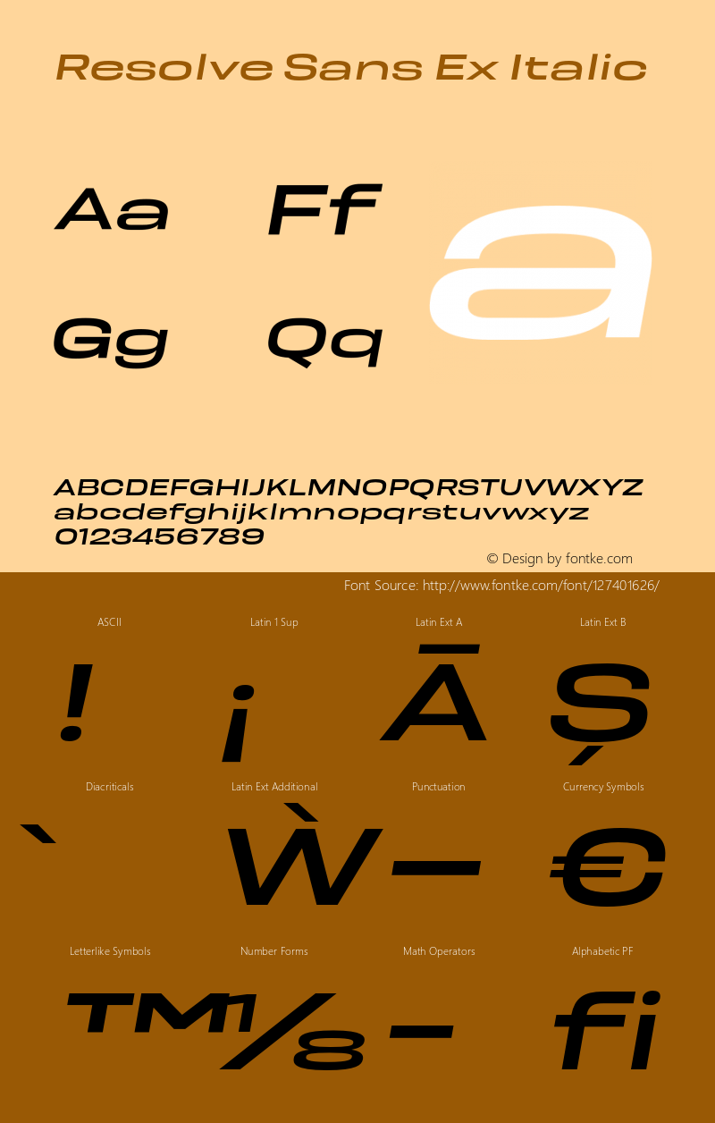 ResolveSans-ExItalic Version 1.000;hotconv 1.0.109;makeotfexe 2.5.65596图片样张