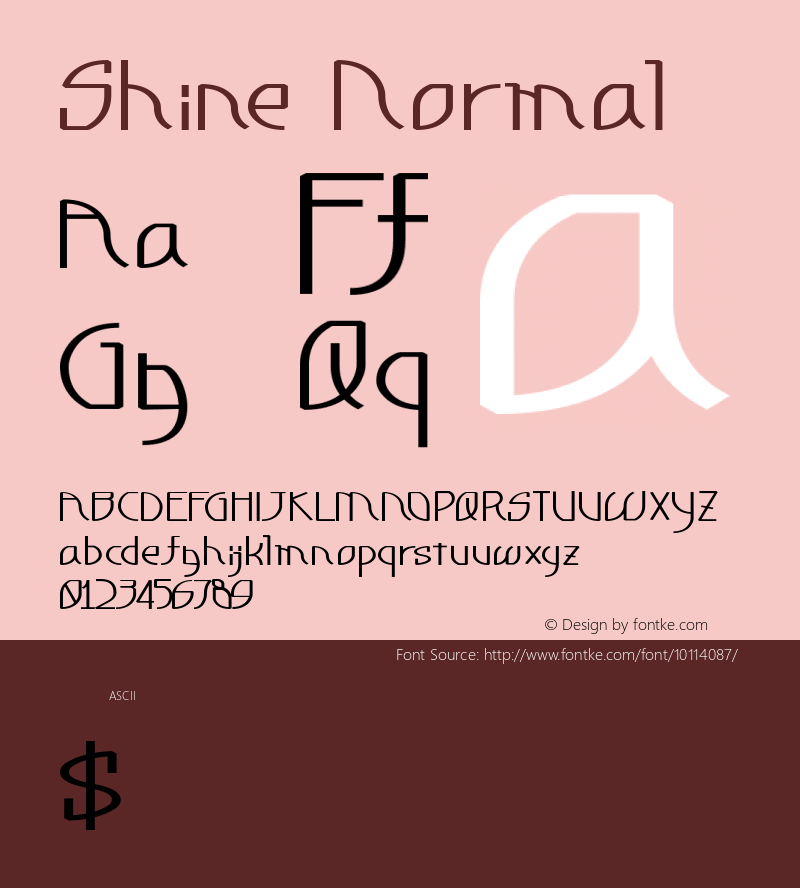 Shine Normal Macromedia Fontographer 4.1J 03.2.7图片样张