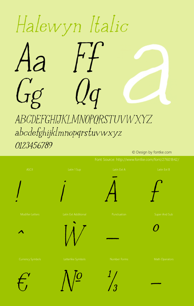 Halewyn Italic Version 1.000图片样张