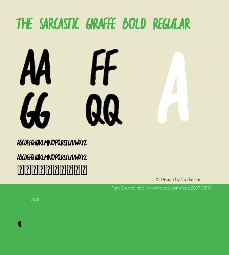 the sarcastic giraffe Bold Version 1.00 May 2, 2015, initial release图片样张