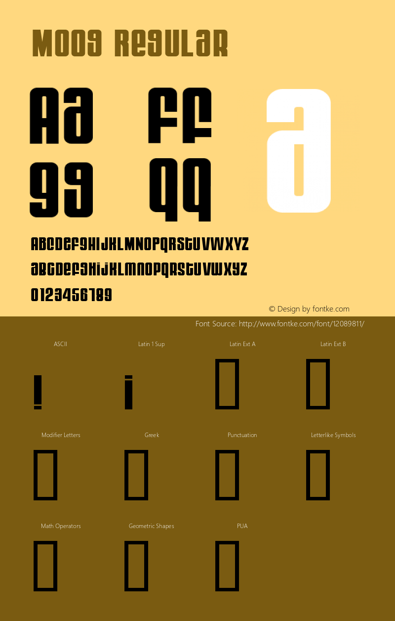 Moog Regular Macromedia Fontographer 4.1.2 9/28/00图片样张