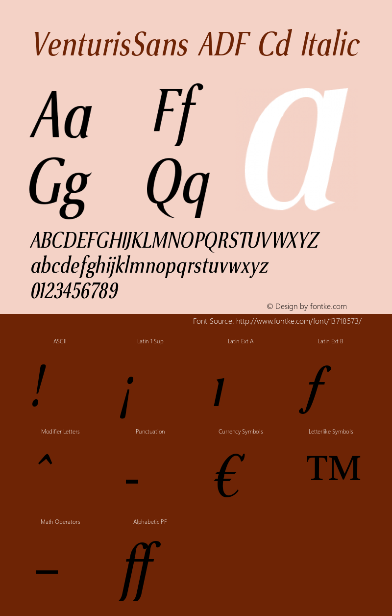 VenturisSans ADF Cd Italic Version 1.005图片样张