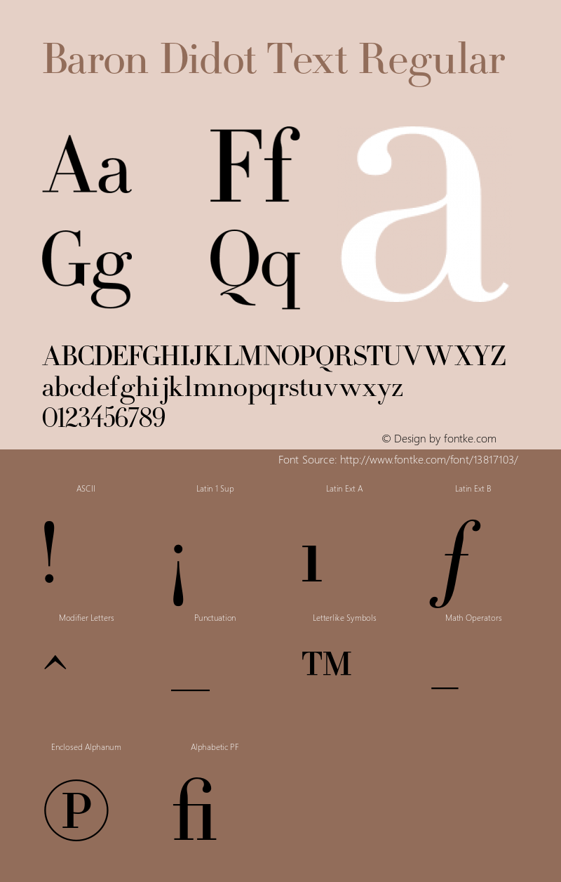 Baron Didot Text Regular Version 001.901图片样张