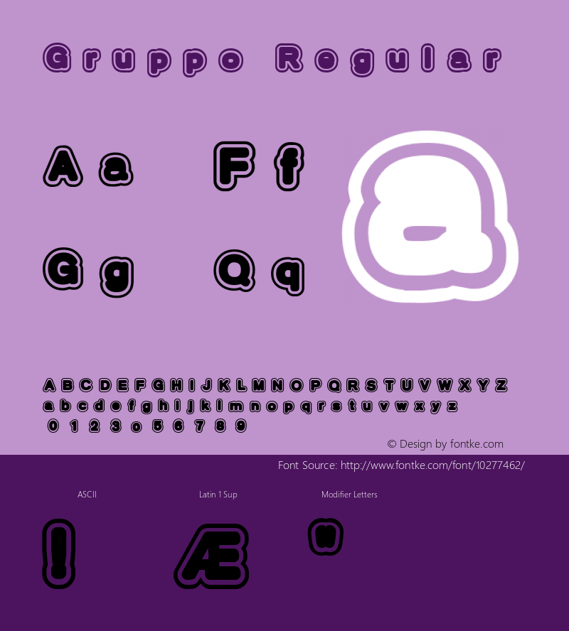 Gruppo Regular Macromedia Fontographer 4.1.3 07‐06‐99图片样张