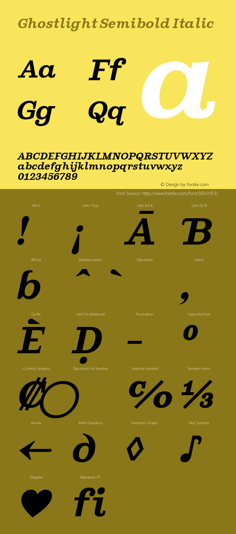 Ghostlight Semibold Italic Version 1.100; ttfautohint (v1.5)图片样张