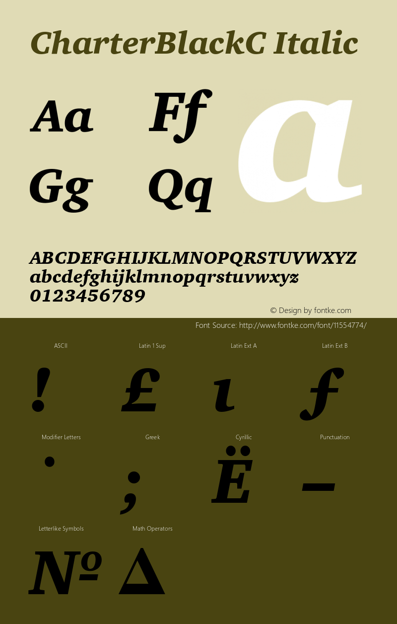 CharterBlackC Italic Version 001.000图片样张