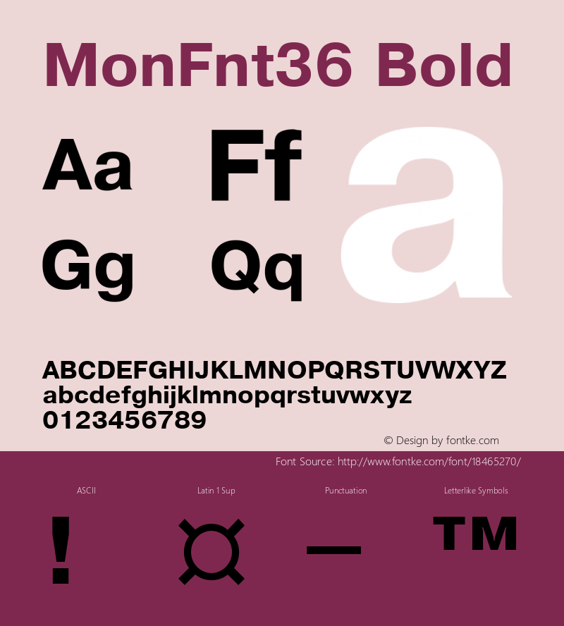 MonFnt36 Bold Version 1.0图片样张