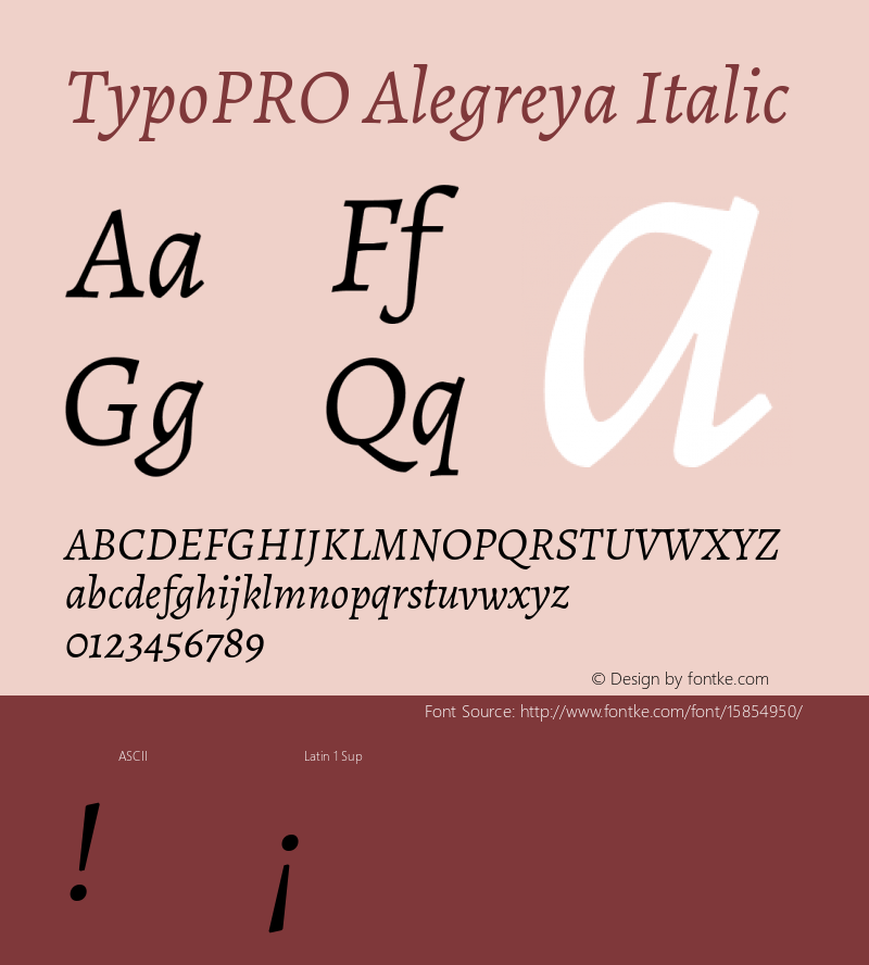 TypoPRO Alegreya Italic Version 1.003图片样张