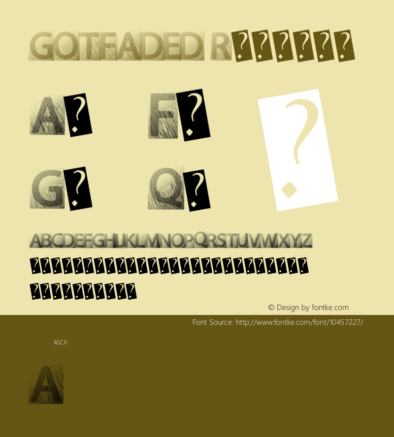 GOTFADED Regular Version 1.00 November 27, 2012, initial release图片样张