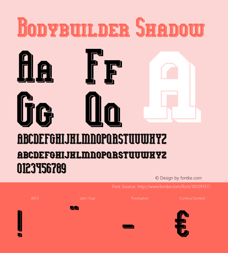 Bodybuilder Shadow Version 1.00;May 22, 2019;FontCreator 11.5.0.2430 64-bit图片样张