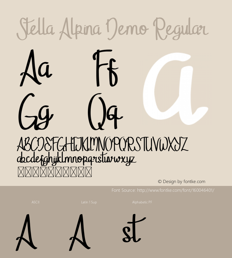 Stella Alpina Demo Version 1.002;Fontself Maker 3.1.2图片样张