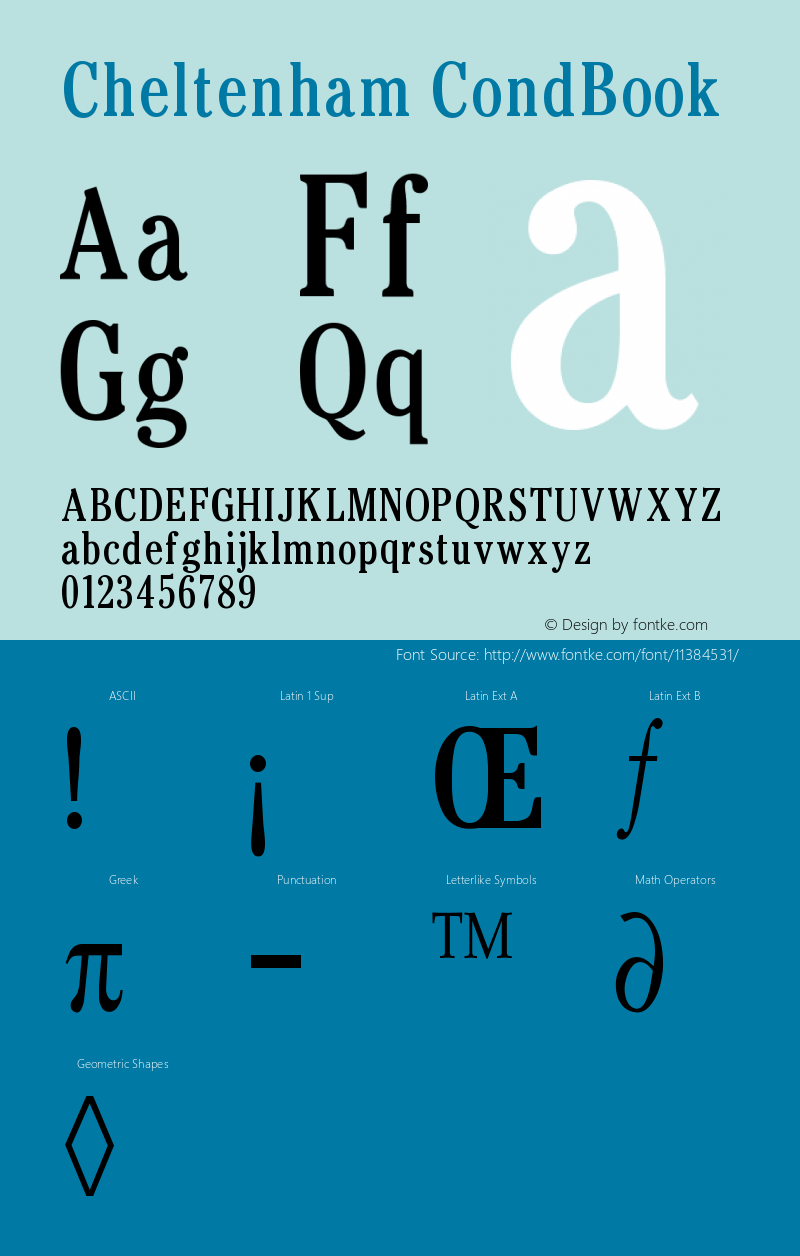 Cheltenham CondBook Version 001.000图片样张
