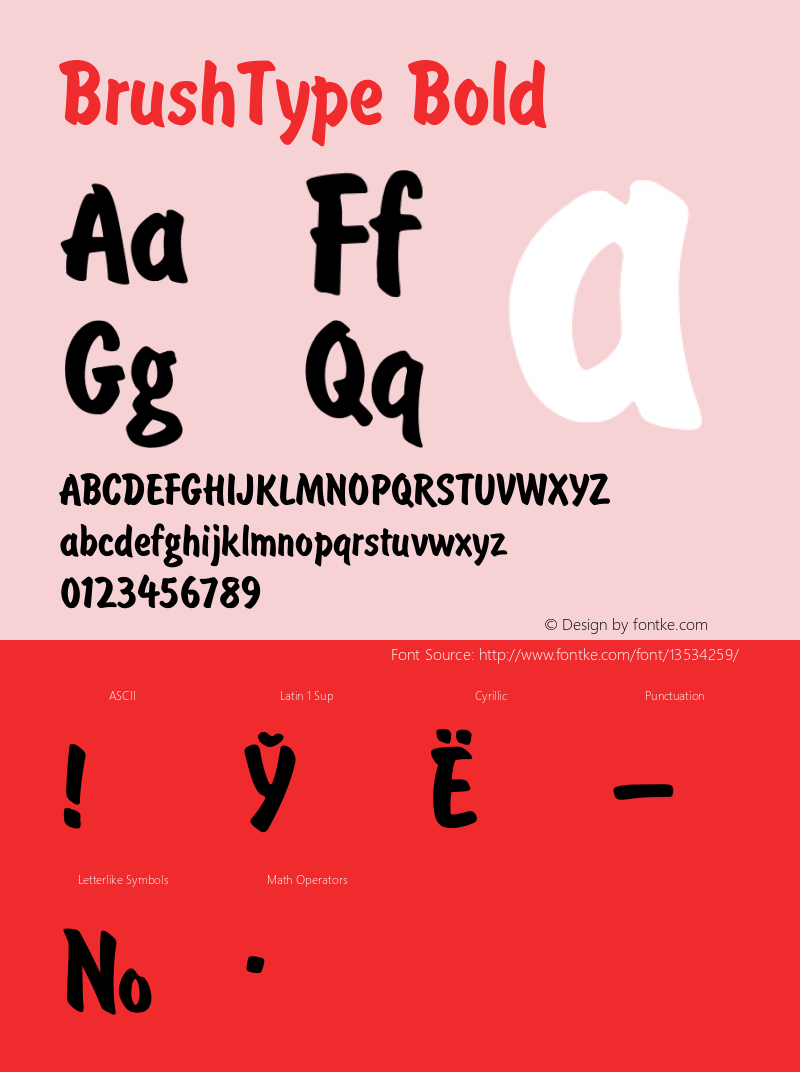BrushType Bold Converted from t:\BRU___BN.BF1 by ALLTYPE图片样张