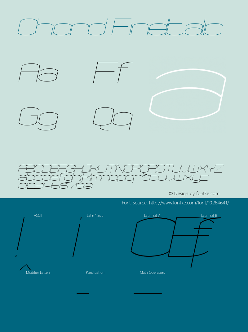 Chord FineItalic Macromedia Fontographer 4.1 6/10/01图片样张