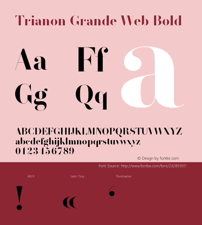 Trianon Grande Bold Version 1.001;PS 1.1;hotconv 1.0.72;makeotf.lib2.5.5900图片样张