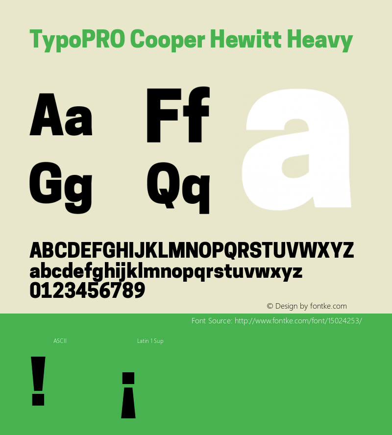 TypoPRO Cooper Hewitt Heavy 1.000图片样张