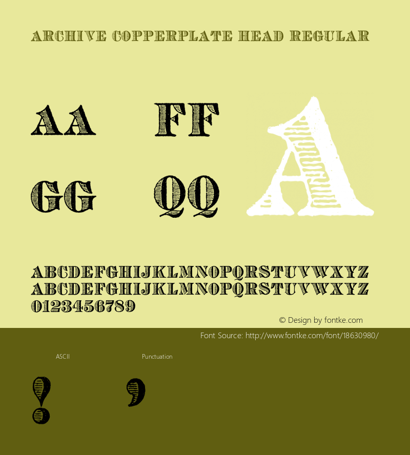 Archive Copperplate Head Regular Version 1.000;PS 001.000;hotconv 1.0.38图片样张