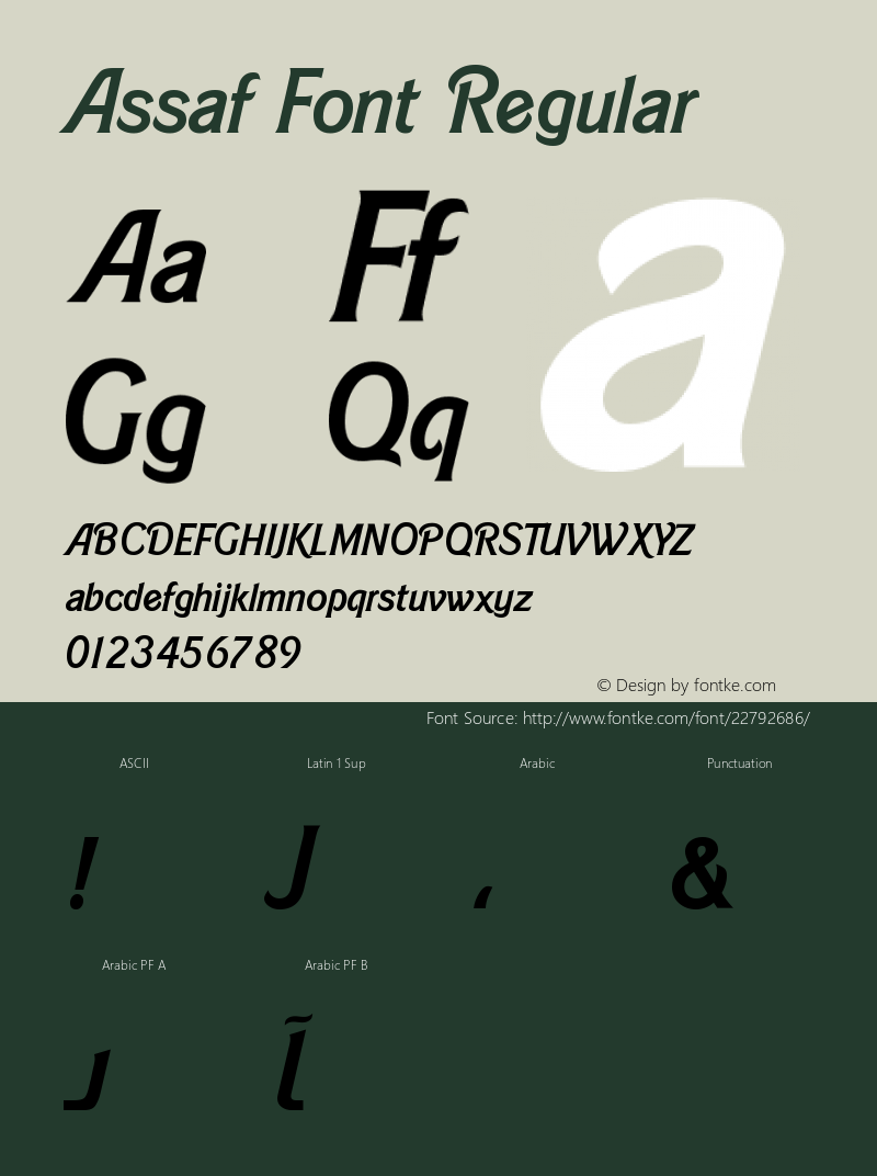 Assaf Font Version 1.002;PS 001.002;hotconv 1.0.70;makeotf.lib2.5.58329图片样张