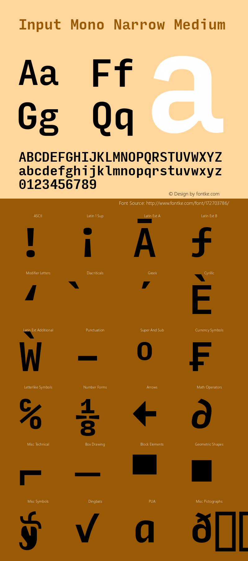 InputMonoNarrow Medium Version 0.000;PS 0.0;hotconv 1.0.72;makeotf.lib2.5.5900图片样张