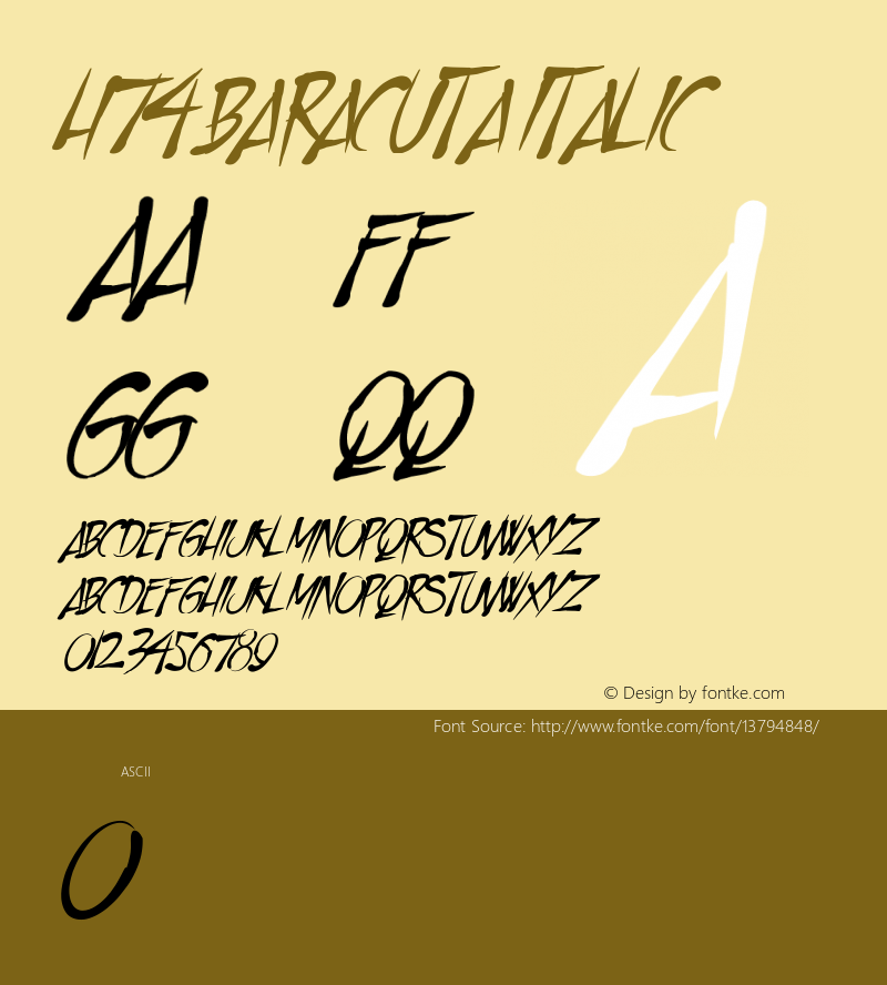H74 Baracuta Italic Version 1.00 2011图片样张
