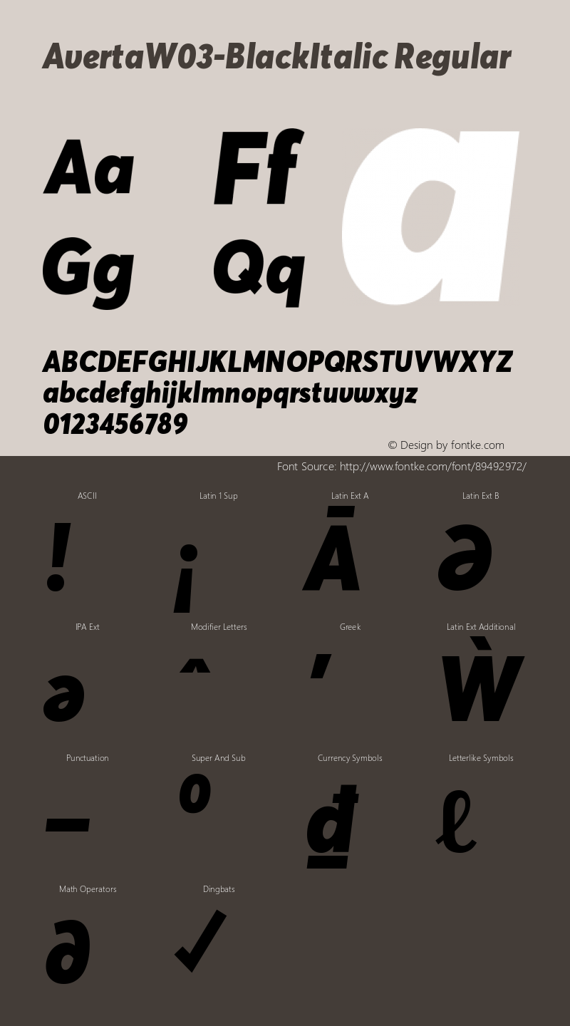 Averta W03 Black Italic Version 1.20图片样张