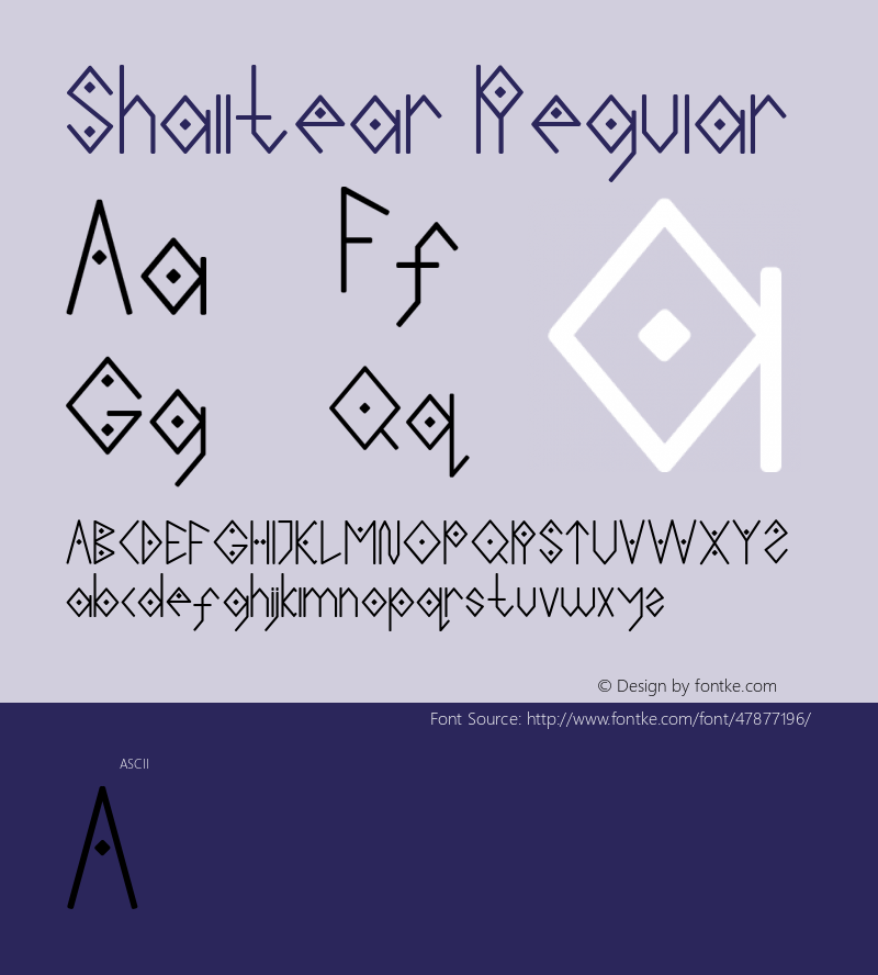 Shalltear Version 1.00;September 8, 2019;FontCreator 12.0.0.2545 64-bit图片样张