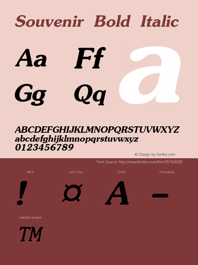 Souvenir Bold Italic 001.000图片样张