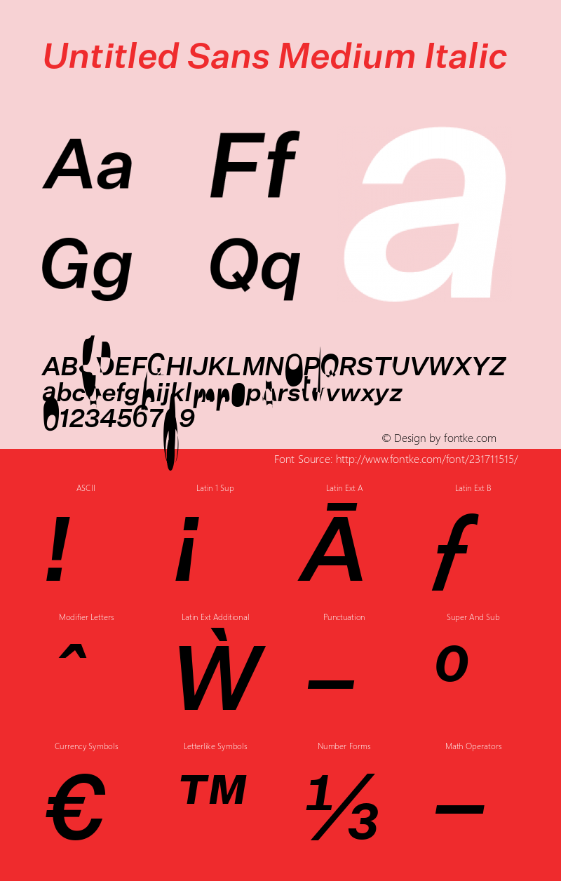 Untitled Sans Medium Italic Version 1.001图片样张