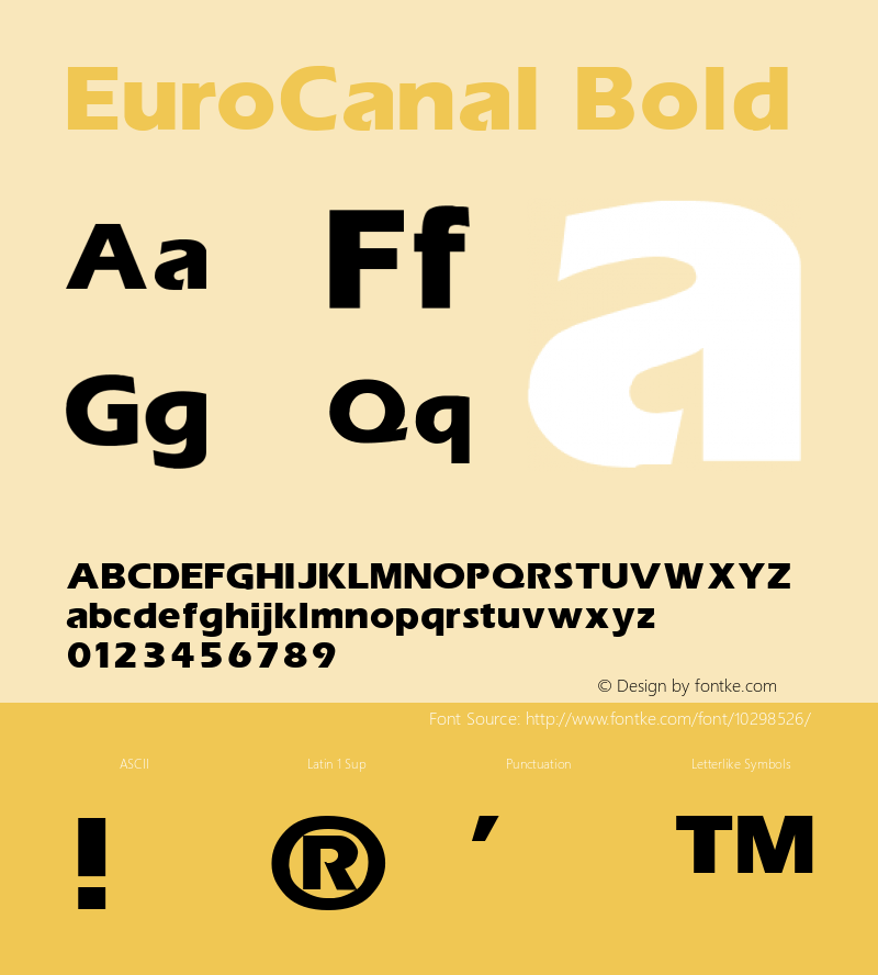 EuroCanal Bold 1.0 Sun Oct 03 10:36:30 1993图片样张