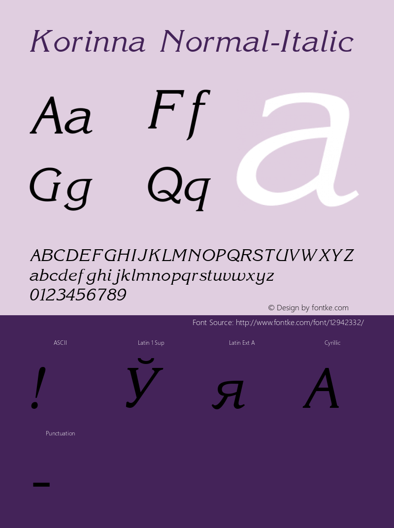 Korinna Normal-Italic 001.000图片样张