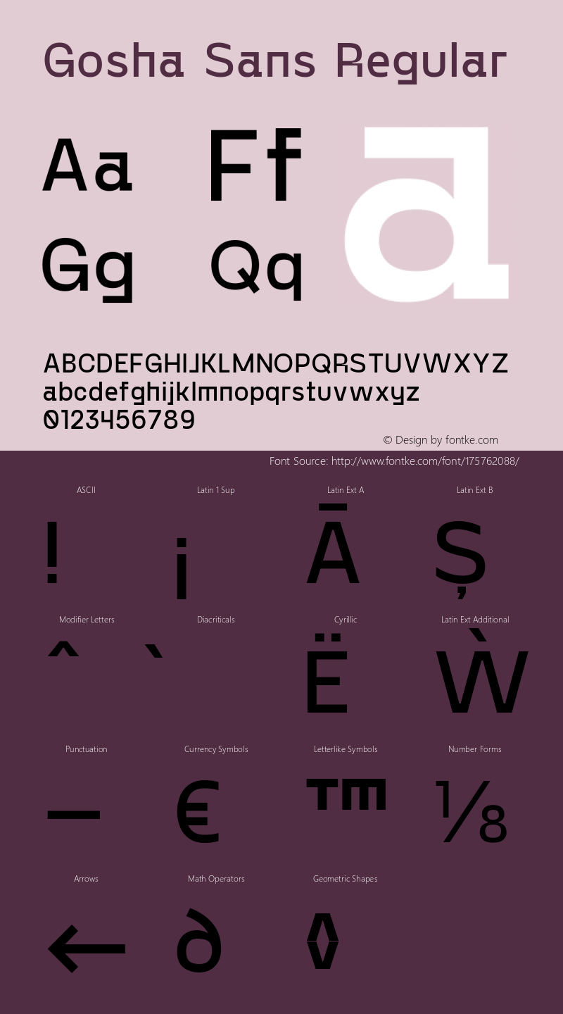 Gosha Sans Regular Version 1.000图片样张