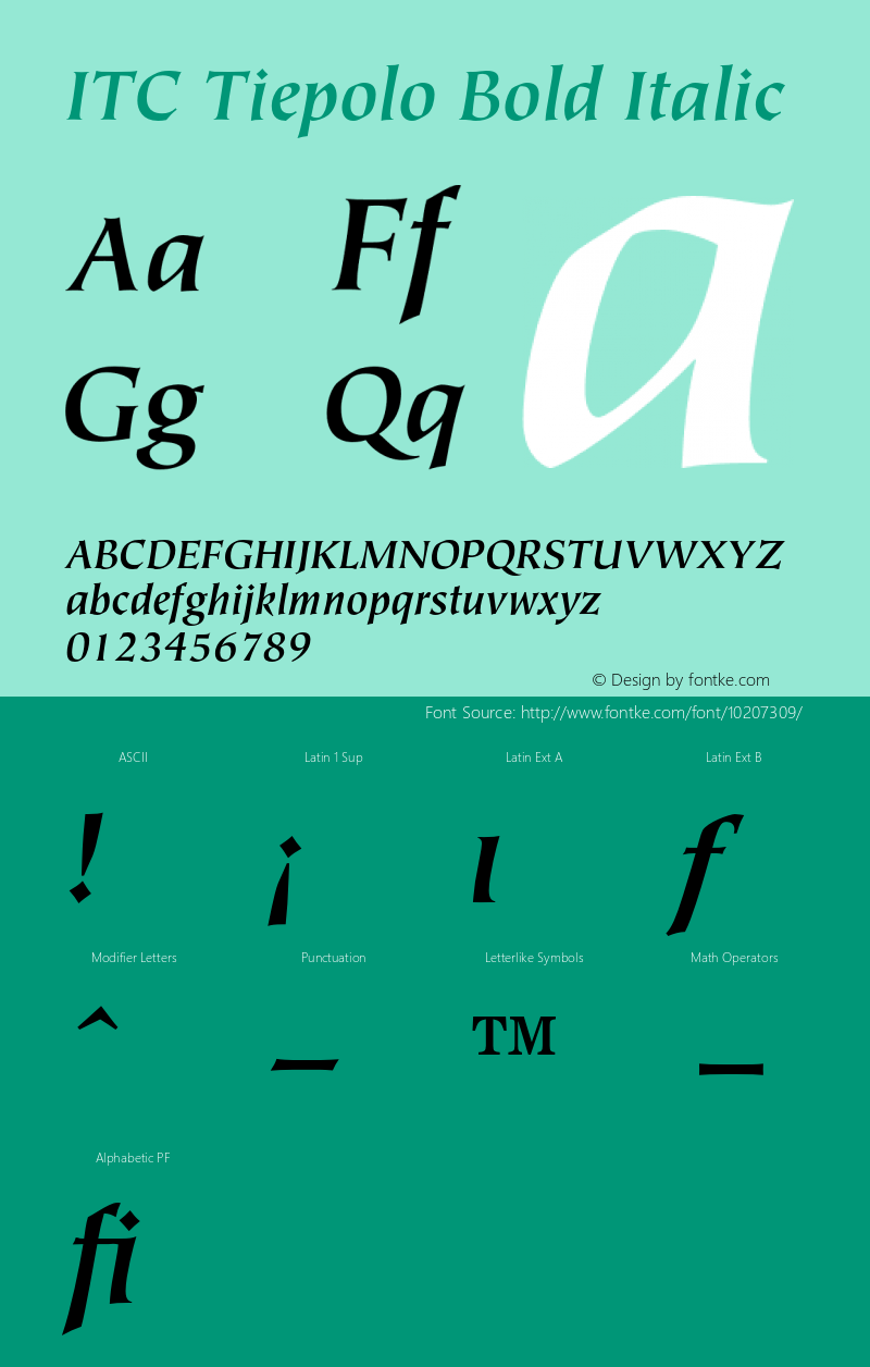 ITC Tiepolo Bold Italic 001.000图片样张