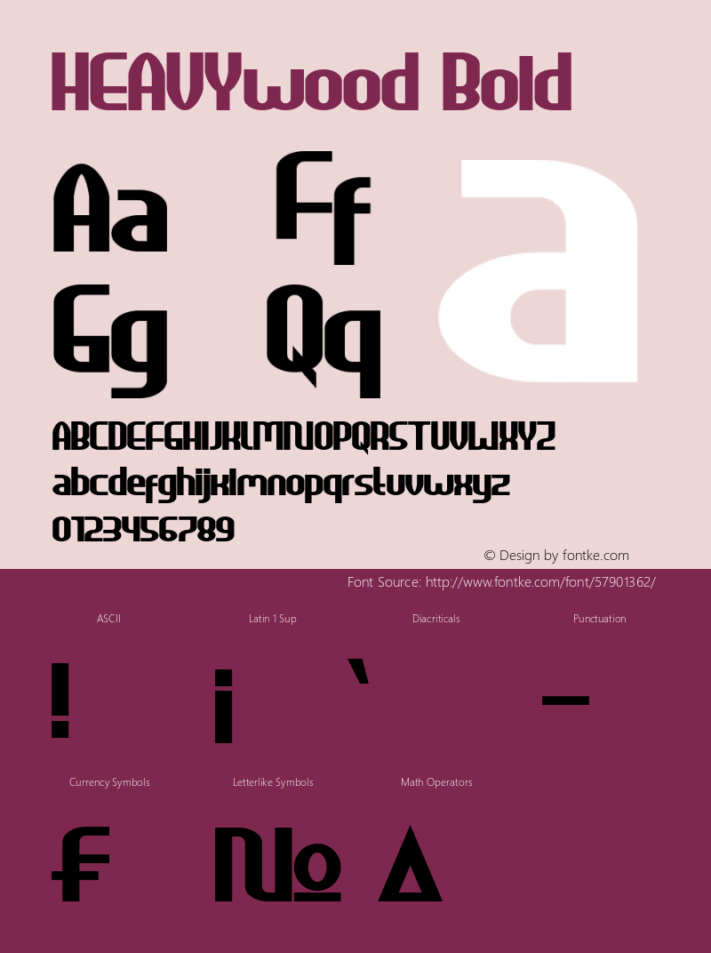 HEAVYwood Bold Version 1.00;November 21, 2019;FontCreator 12.0.0.2535 64-bit图片样张