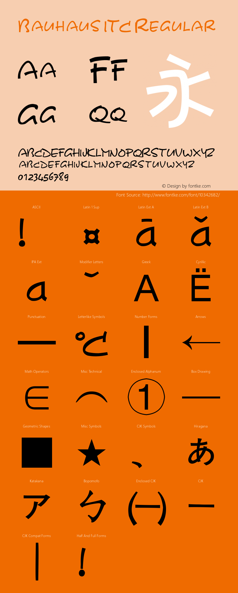 Bauhaus ITC Regular Version 1.20图片样张