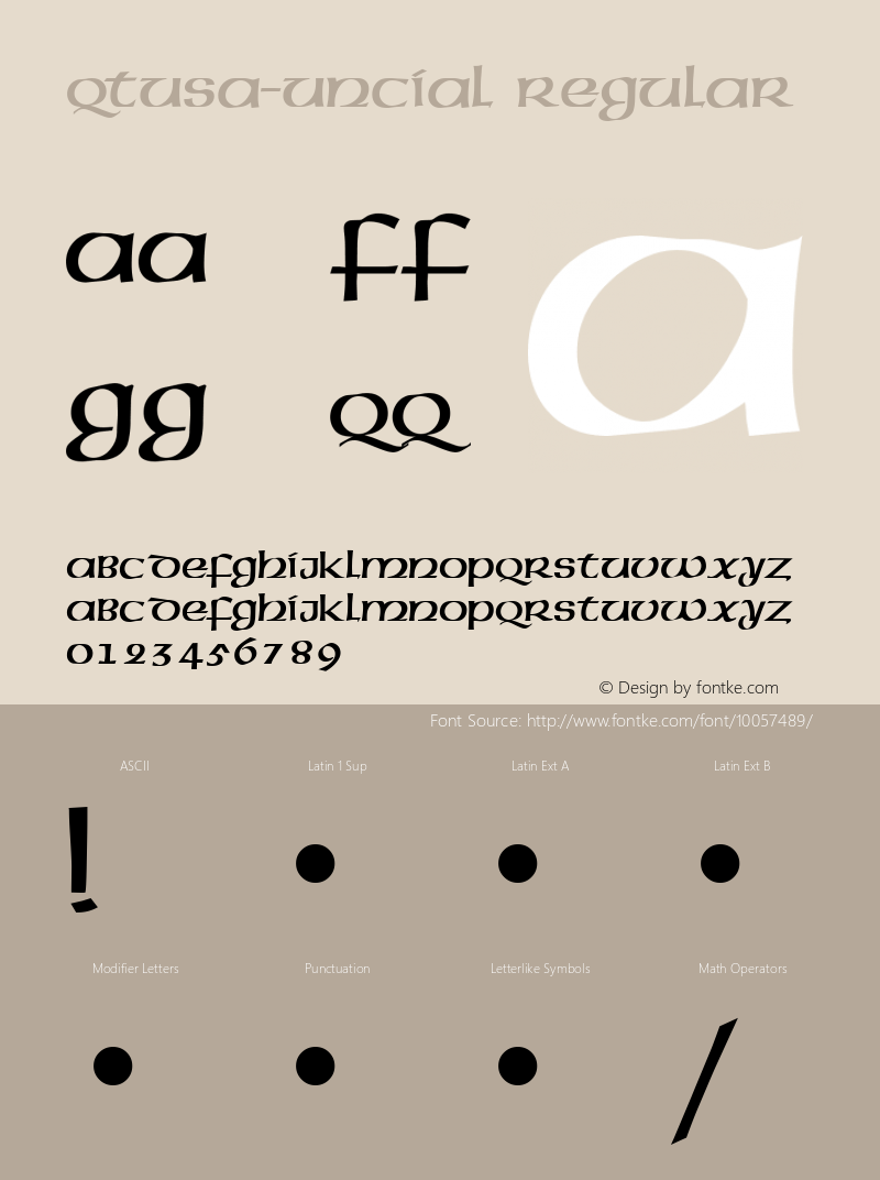 QTUSA-Uncial Regular QualiType TrueType font  10/6/92图片样张