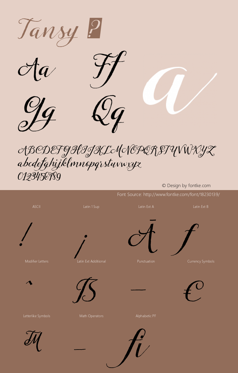 Tansy ☞ Version 1.000 2014 initial release;com.myfonts.easy.eurotypo.tansy.regular.wfkit2.version.4fj2图片样张