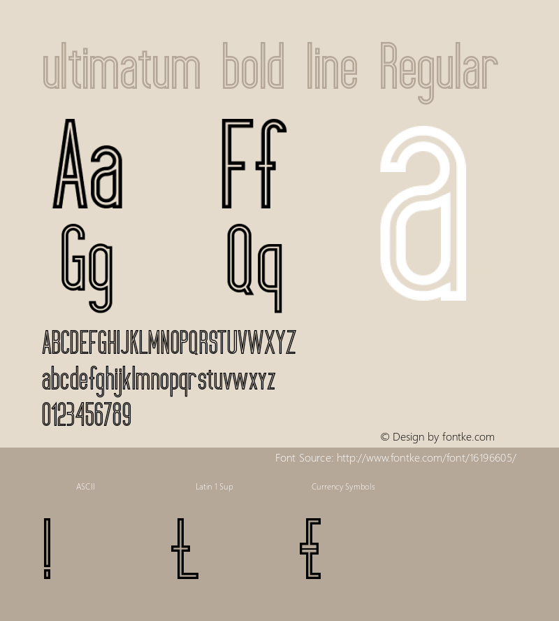 ultimatum bold line Regular Unknown图片样张